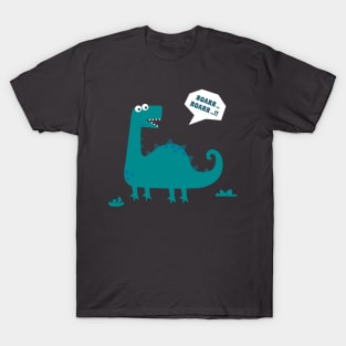 Funny cartoon dinosaur drawing as vector, T-Shirt